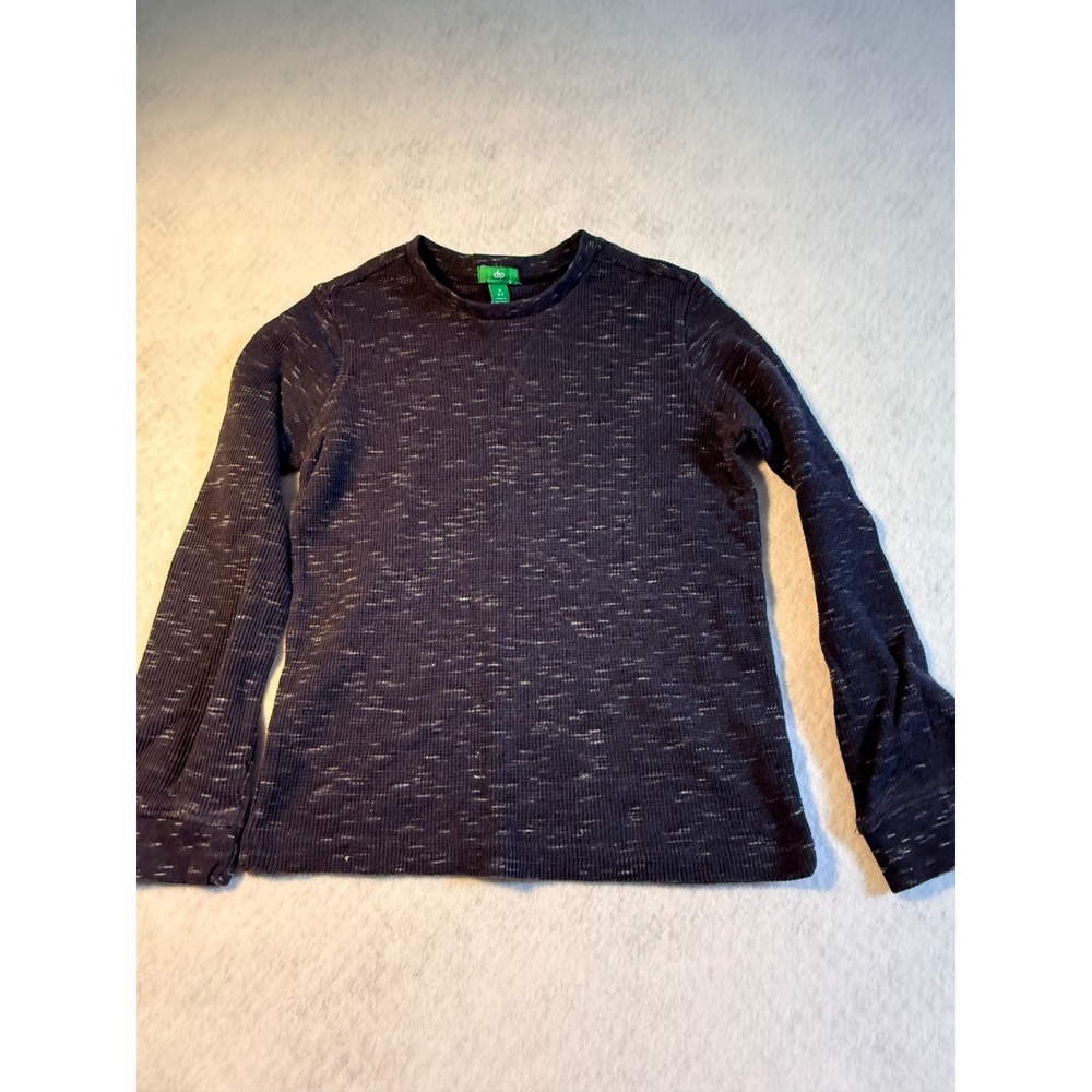 Dip Kids Navy Blue Space Dye Waffle Knit‎ Thermal Long Sleeve Shirt Size S 6-7